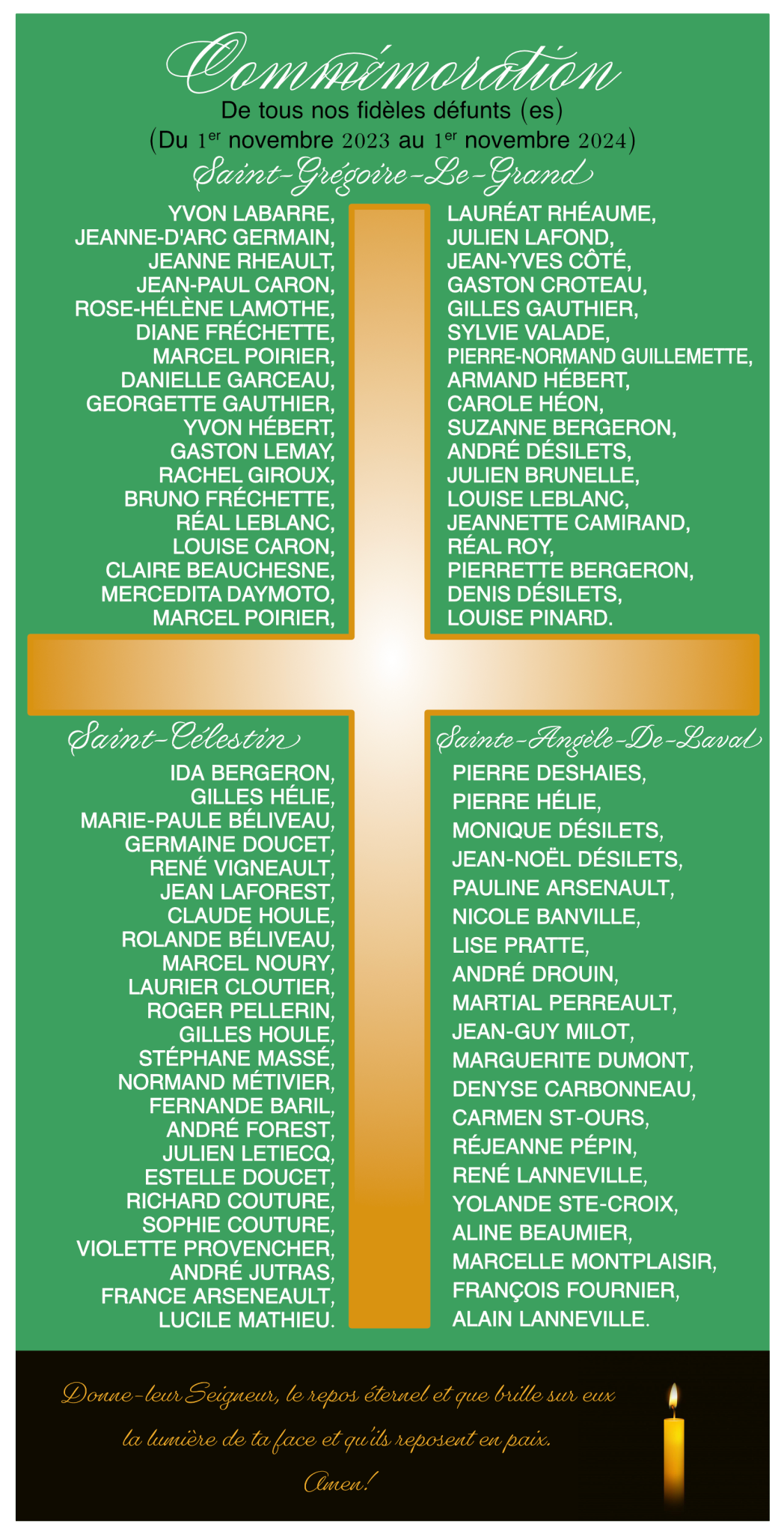 Commémorations des défunts Paroisse NotreDamedel’Espérance